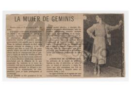 Recorte de diario “La mujer de géminis”