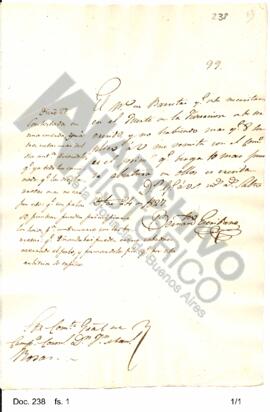 Oficio de Escribano en el cual solicita útiles. 1827