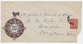 Sobre dirigido a Adelina. Rte: AEZ de Mangiolo. Hotel Los Cántaros, Bariloche.