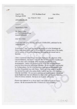 Carta de la investigadora Raquel Sperberg a Boragina sobre la carta del voluntario norteamericano...