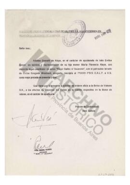 Solicitud de Adelina en carácter de apoderada de Ines Emilce Ramos y Maria Florencia Alaye (menor...
