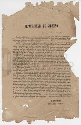 Publicación del Departamento de Gobierno,1862