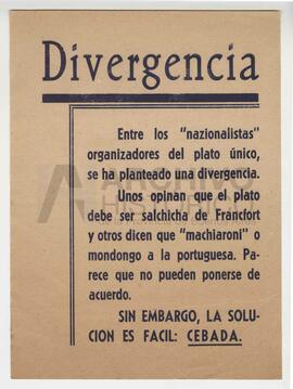 Folleto del centro republicano español de Mar del Plata “Divergencia”