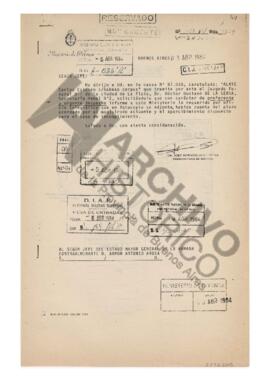 Solicitud de informe del Subsecretario de Defensa José Horacio Jaunarena al Jefe del Estado Mayor...