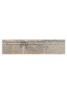 “Citarían a declarar a Videla, Massera, Agosti, Camps y Harguindeguy por la desaparición de un jo...
