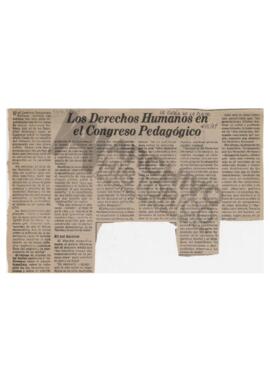 Recorte diario La Razón de La Plata "Los Derechos Humanos en el Congreso Pedagógico". 1987