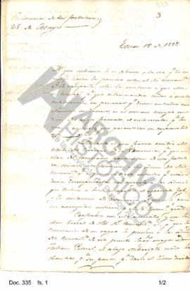 Escrito dirigido a Rosas por el comisario Olleros del mismo tenor que el anterior. 1828