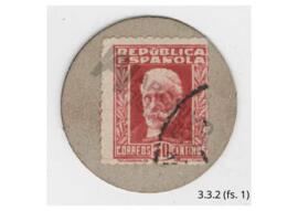 1 estampilla correspondiente a Cuenca 1937, del Municipio de Boniches de 30 centimos