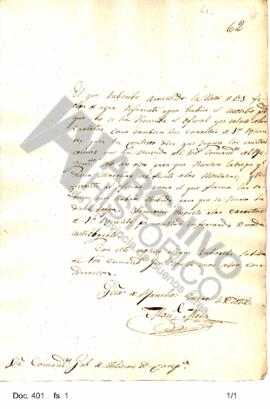 Manuel Mesa se dirige a Rosas contestando la nota anterior. 1828