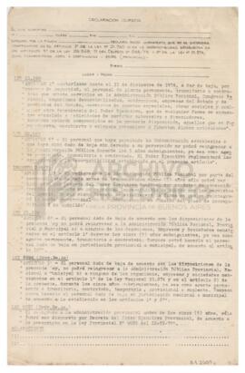 Declaración jurada en blanco