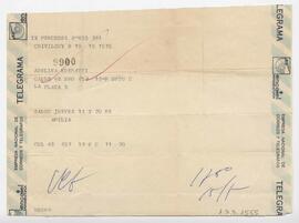 Telegrama enviado a Adelina, firmado por Amelia