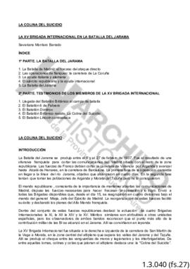 La colina del suicidio. La XV Brigada internacional en la Batalla del Jarama. Pag. 27