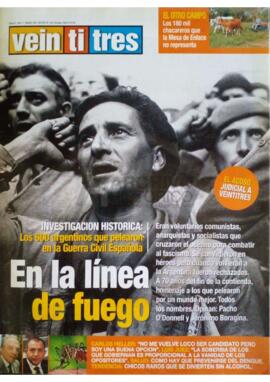 “Voluntarios argentinos contra el Fascismo”. Colaboración en Revista 23, nª 560, marzo de 2009. C...