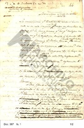 Borrador de una nota de Rosas dirigida al gobierno solicitando  prisioneros portugueses para empl...