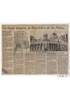 "Un lugar mágico, la Republica de los niños", La Nación 1993