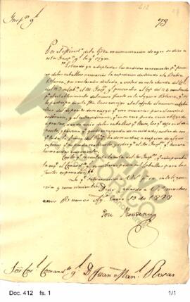 El Inspector General comunica a Rosas una resolución  ordenándose al Regimiento Nº 6 de Caballerí...