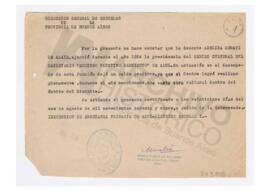 Constancia del ejercicio. en el año 1964, de la presidencia del Centro Cultural del Magisterio, D...
