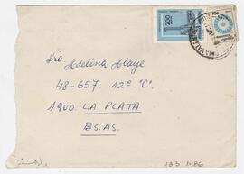 Sobre dirigido a Adelina Alaye. Rte: Viviani. Colonia Valentina Neuquén.