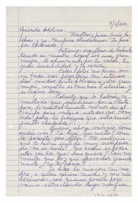 Correspondencia recibida por Adelina, firmada por María Teresa. 2000
