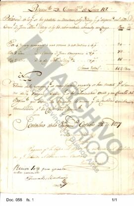 Planilla de gastos efectuados por el Regimiento de Caballería de Línea N° 7 para mantener a los i...