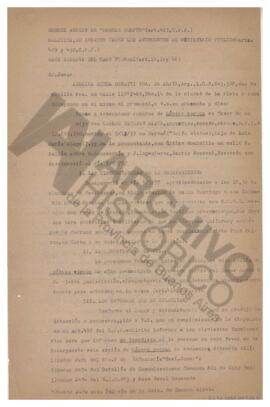 Copia mecanografiada de Habeas Corpus con sello, con anotaciones de Adelina