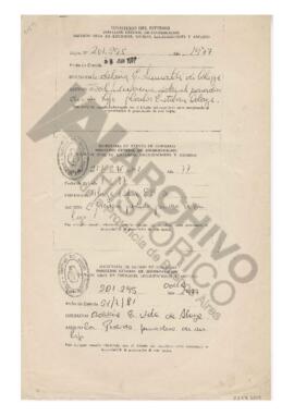 Tarjetas de la secretaría de Estado de Gobierno por entrada del expediente 201295. 1977 y 1981
