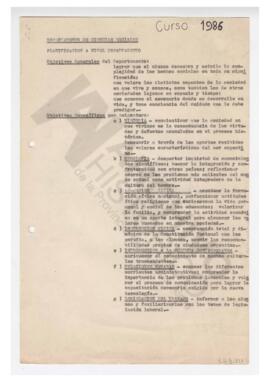 Curso del Departamento de Ciencias Sociales, 1986.