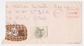 Sobre dirigido a Adelina. Rte: Gladys Riquelme Villa Alicura. 1984