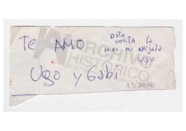 Nota firmada por Ugo y Gabi