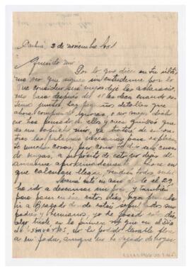 Carta enviada a Luis María Alaye por Adelina. 1951, Carhué