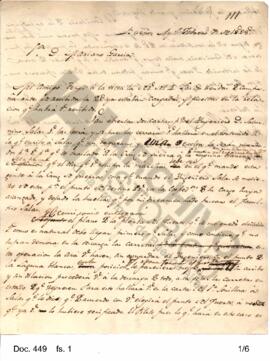 Borrador de una carta enviada por Rosas al Comandante  García referida a los procedimientos que d...