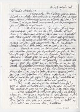 Carta enviada a Adelina, firmada por Osvaldo Occhiuzzi. F. Varela. 2006