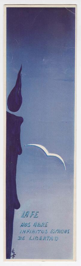 Tarjeta/señalador con dedicatoria para Adelina, firmada por Tita Martir. Luján. 1994