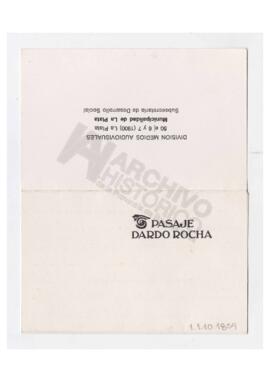 Tarjeta de invitación a la inauguración de la muestra pictórica de Paris Cédola de la Municipalid...
