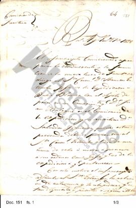 Copia de una nota enviada por Rosas al coronel Estomba informándole acerca de algunas designacion...