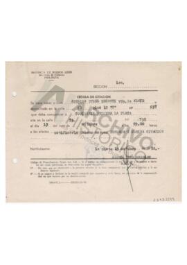 Cédula de citación a Adelina para declarar en la Comisaría Primera de La Plata el quince de octub...